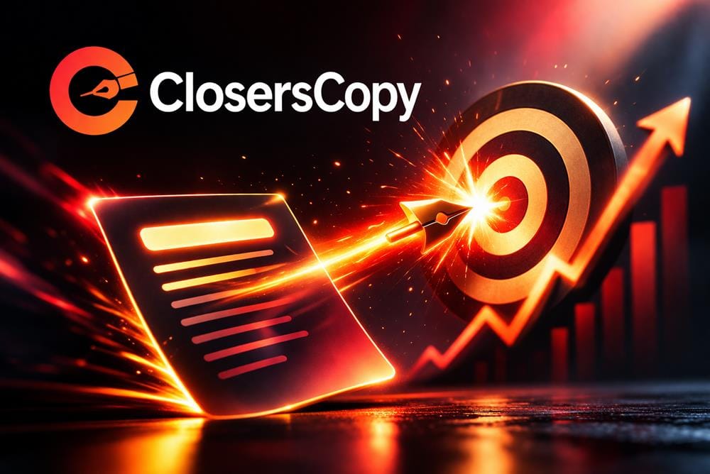 ClosersCopy AI generating high-converting marketing copy aimed at a target with growth and conversion elements
