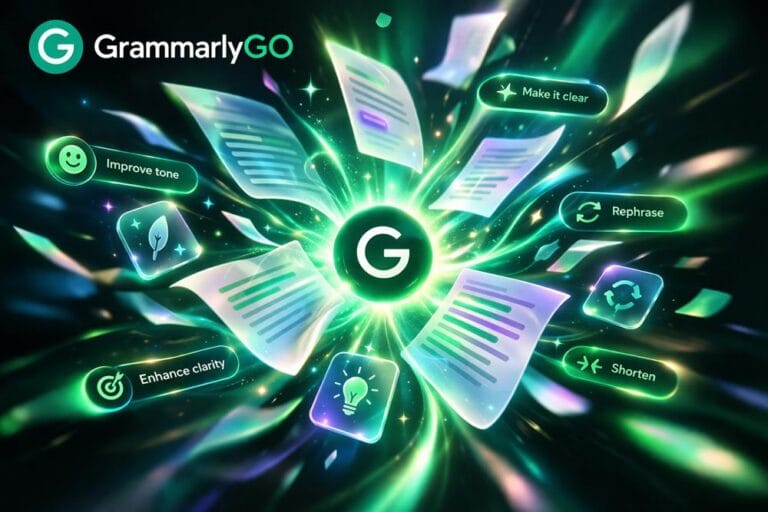 GrammarlyGO AI writing assistant transforming text with improved clarity, tone and structure using intelligent suggestions